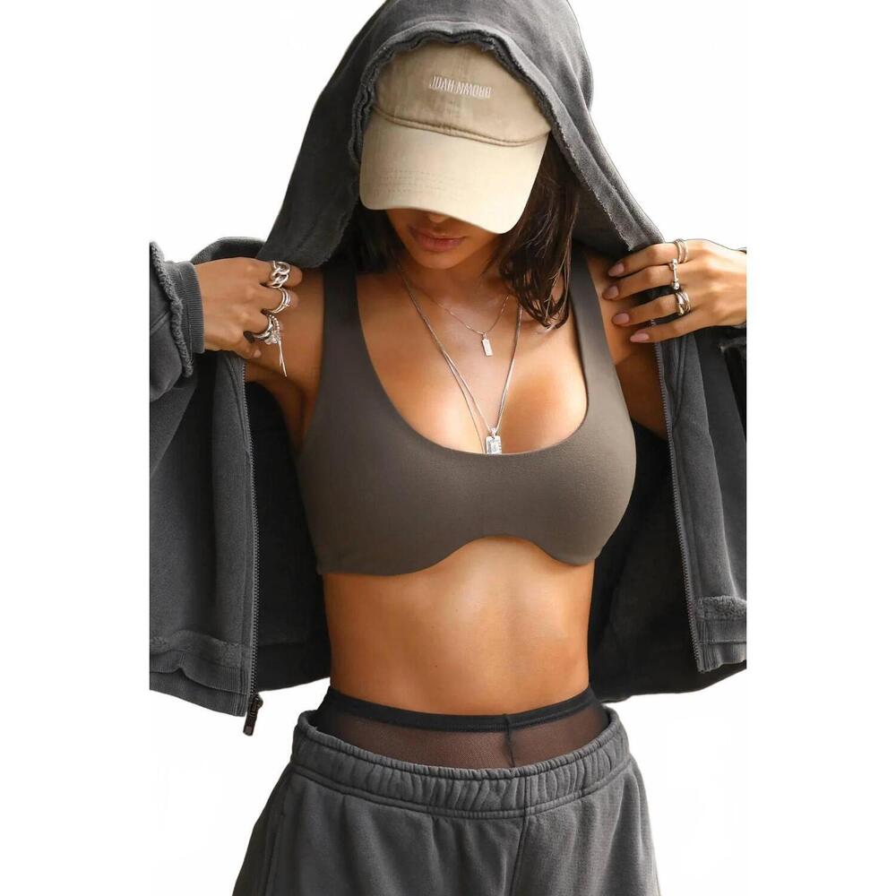 Joah Brown Brown Scoop Neck Underwire Bralette
